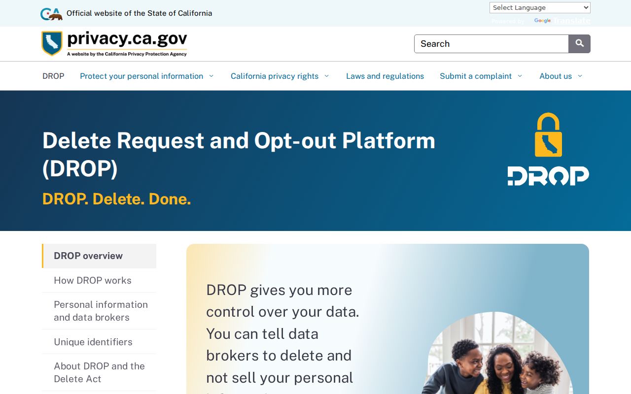 Chino resident lookup California privacy deletion portal